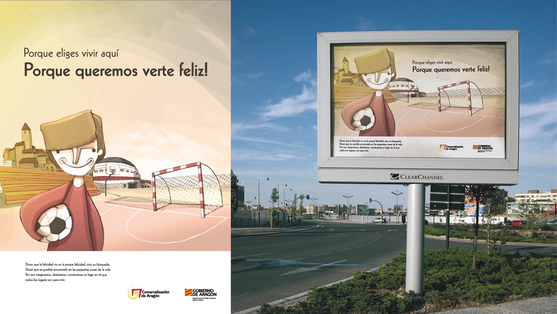 ilustración publicitaria comarcalización valla