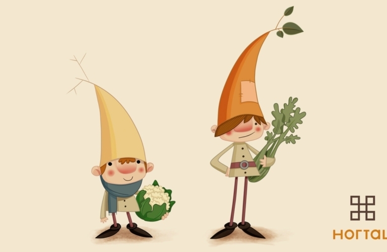 ILUSTRACIÓN PERSONAJES HUERTOS URBANOS